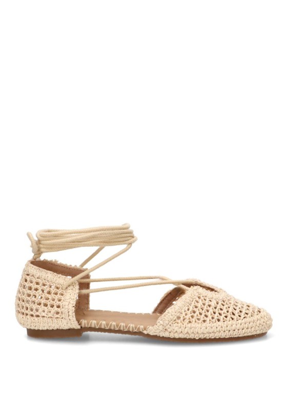 Bailarina crochet beige P125 para mujer CEREZA