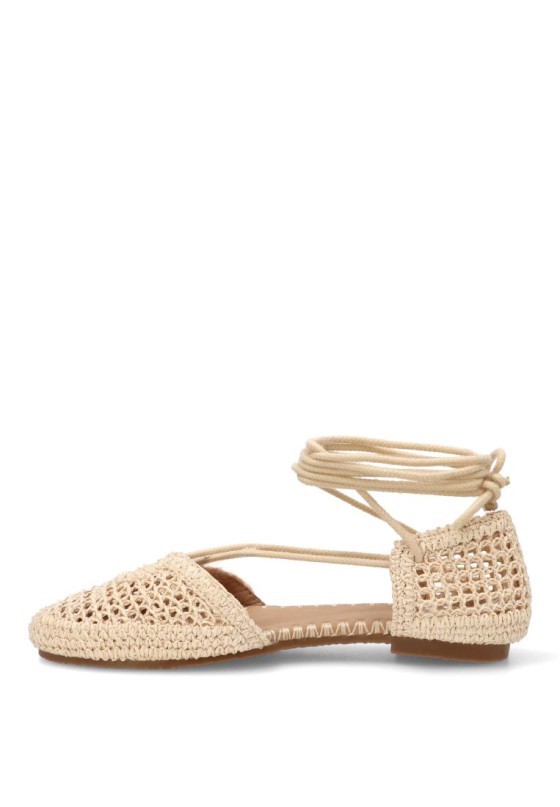 Bailarina crochet beige P125 para mujer CEREZA
