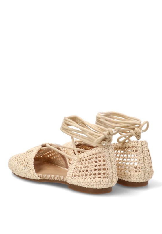 Bailarina crochet beige P125 para mujer CEREZA