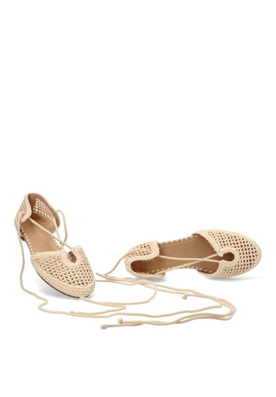 Bailarina crochet beige P125 para mujer CEREZA