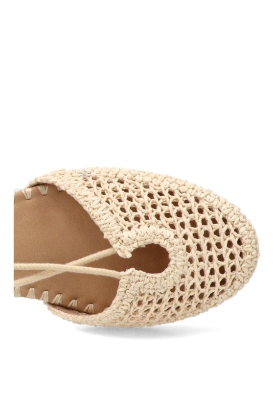 Bailarina crochet beige P125 para mujer CEREZA