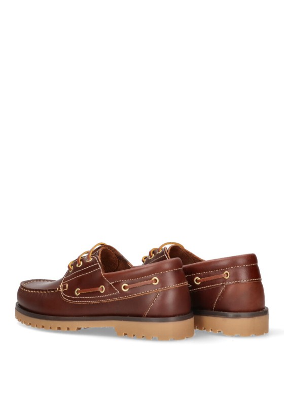 Mocasín náutico de piel marrón para hombre ROUTE 83 modelo 1140