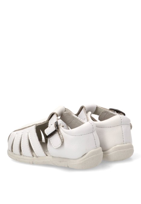 Sandalia con suela plana de niño BUBBLE BOBBLE A3316 en piel blanca