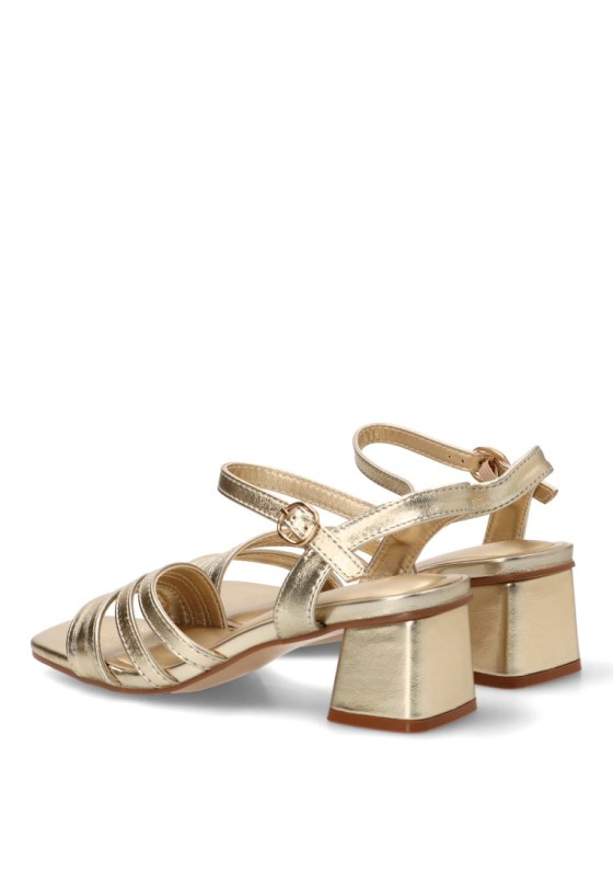 Sandalia BUONAROTTI DB2252 de mujer en oro con tacón medio