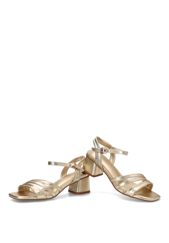 Sandalia BUONAROTTI DB2252 de mujer en oro con tacón medio
