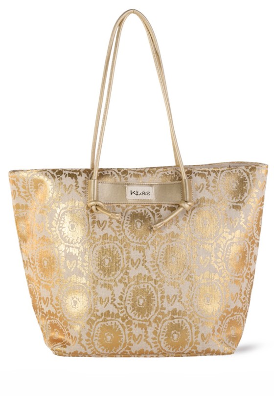 Bolsa playa textil color oro para mujer KBAS 2962603