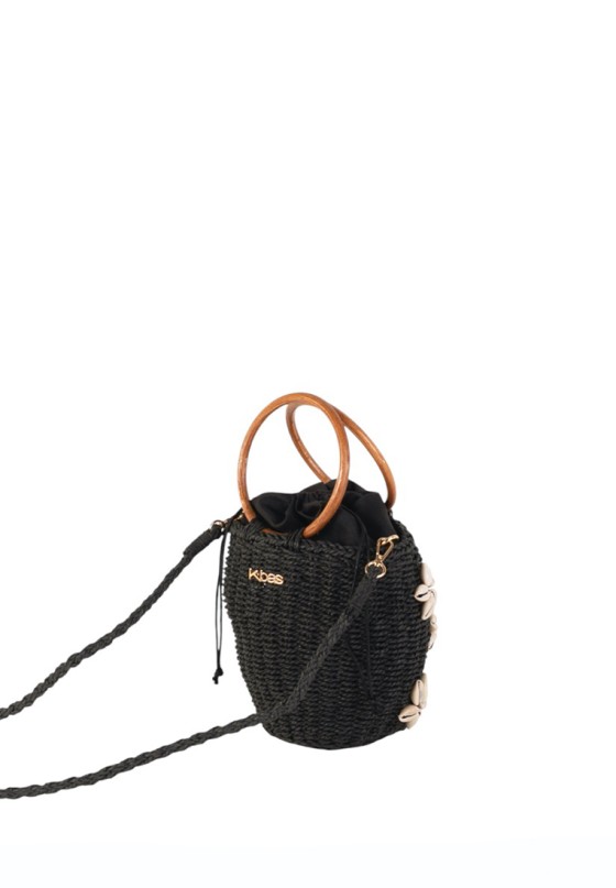 Bolso bandolera pequeño con rafia de mujer KBAS 3802612