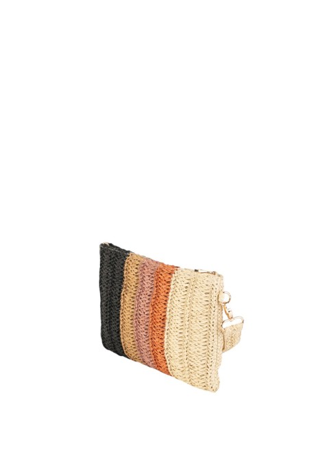 Bolso de mano multicolor en rafia para mujer KBAS 3922609
