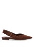 Salón destalonado 9755 de mujer en antelina marrón con suela plana IDEAL SHOES