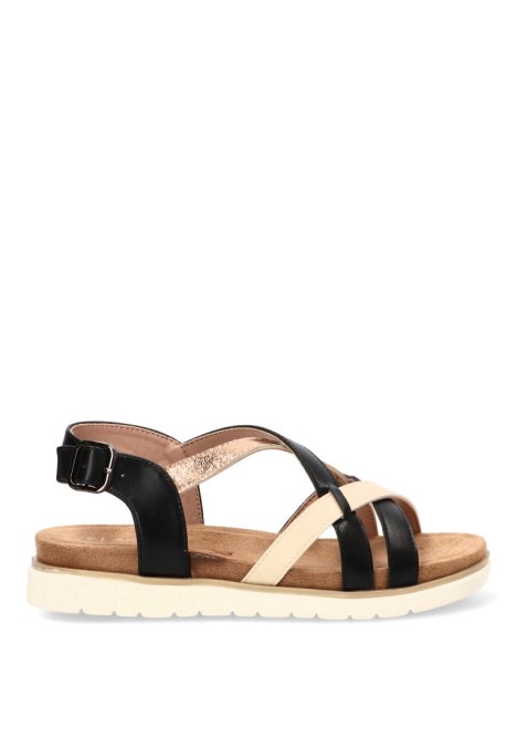 Sandalia multicolor con hebilla y suela plana de mujer ARMONY 40023