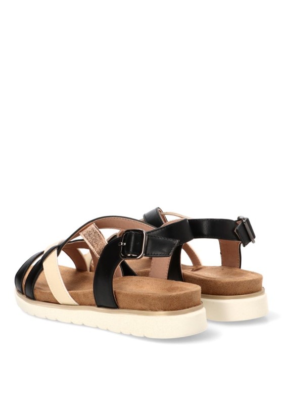 Sandalia multicolor con hebilla y suela plana de mujer ARMONY 40023