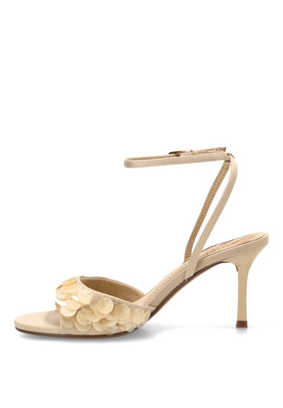 Sandalia de raso y tacón alto para mujer M6281
