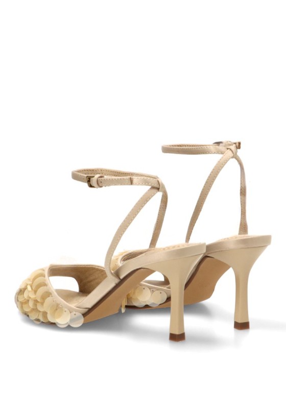 Sandalia de raso y tacón alto para mujer M6281