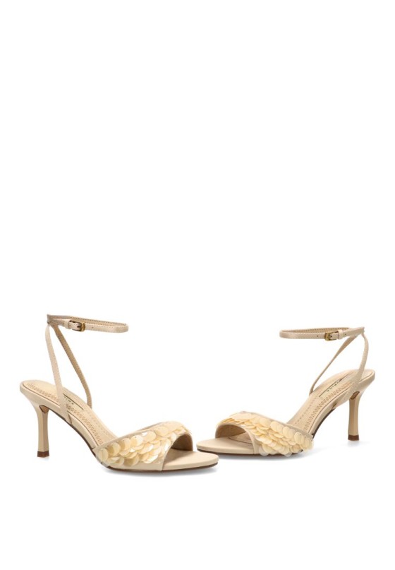 Sandalia de raso y tacón alto para mujer M6281