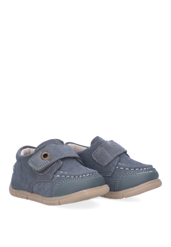 Nautico kiova mocasin de niño BUBBLE BOBBLE a2639 gris piel suela plana
