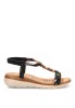 Sandalia con cuña media ARMONY 40016 de mujer en negro