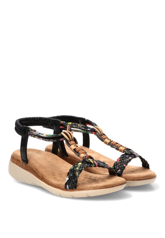 Sandalia con cuña media ARMONY 40016 de mujer en negro