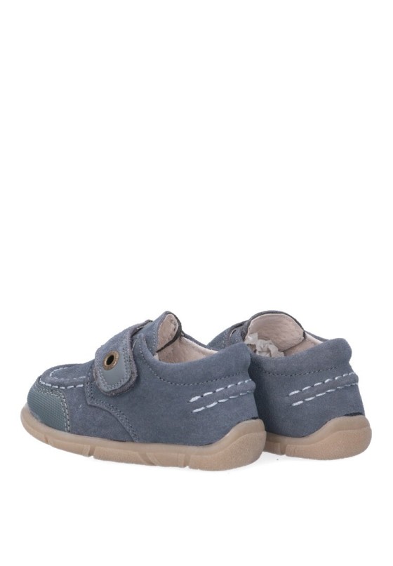 Nautico kiova mocasin de niño BUBBLE BOBBLE a2639 gris piel suela plana