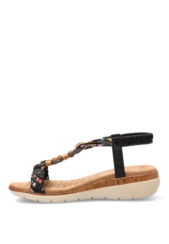 Sandalia con cuña media ARMONY 40016 de mujer en negro