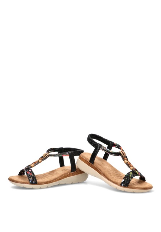 Sandalia con cuña media ARMONY 40016 de mujer en negro