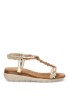 Sandalia con cuña media en color oro para mujer ARMONY 40016