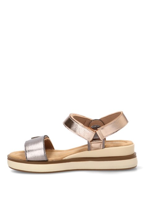 Sandalia plomo con velcro y cuña media de mujer ARMONY 40022
