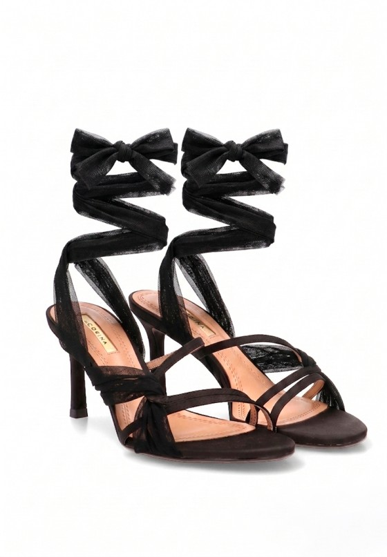 Sandalia negra de mujer LUNA TREND M5341