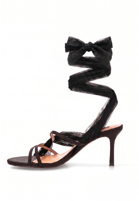 Sandalia negra de mujer LUNA TREND M5341