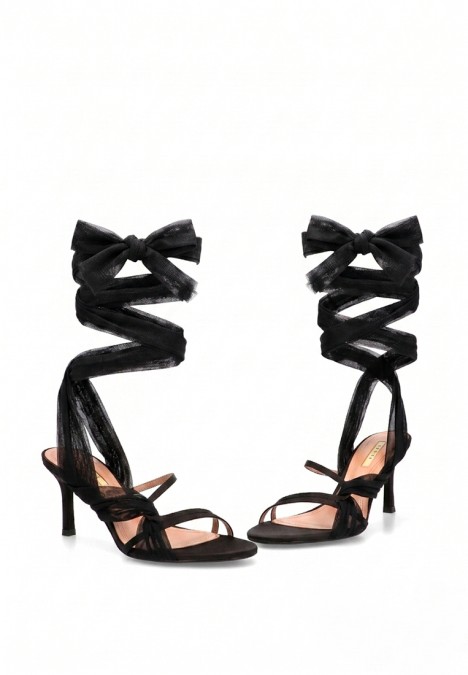 Sandalia negra de mujer LUNA TREND M5341