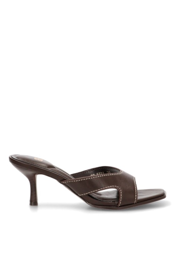 Sandalia pala marrón con tacón alto de mujer Luna Collection BP-5721