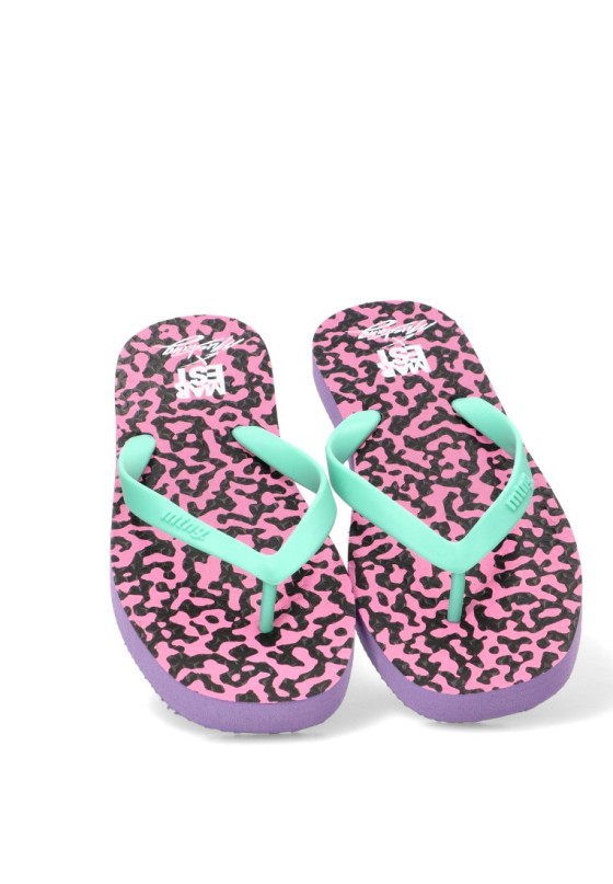 Chanclas de playa fucsia para mujer MUSTANG 60202 con suela plana