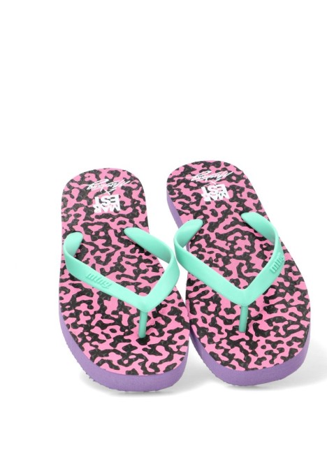 Chanclas de playa fucsia para mujer MUSTANG 60202 con suela plana