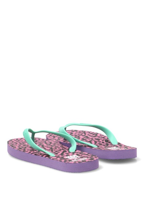Chanclas de playa fucsia para mujer MUSTANG 60202 con suela plana