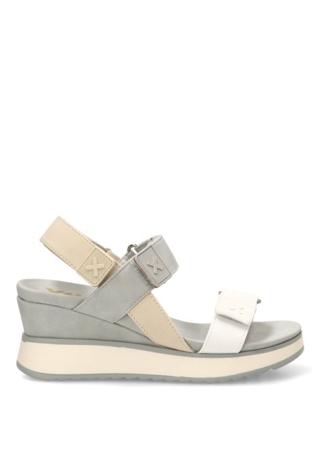 Sandalia con cuña media gris de mujer XTI 143848