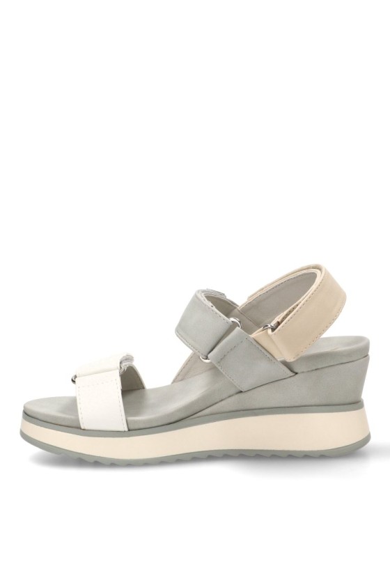 Sandalia con cuña media gris de mujer XTI 143848