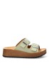 Sandalia cruzada verde de mujer Luna Collection PK44 cuña media