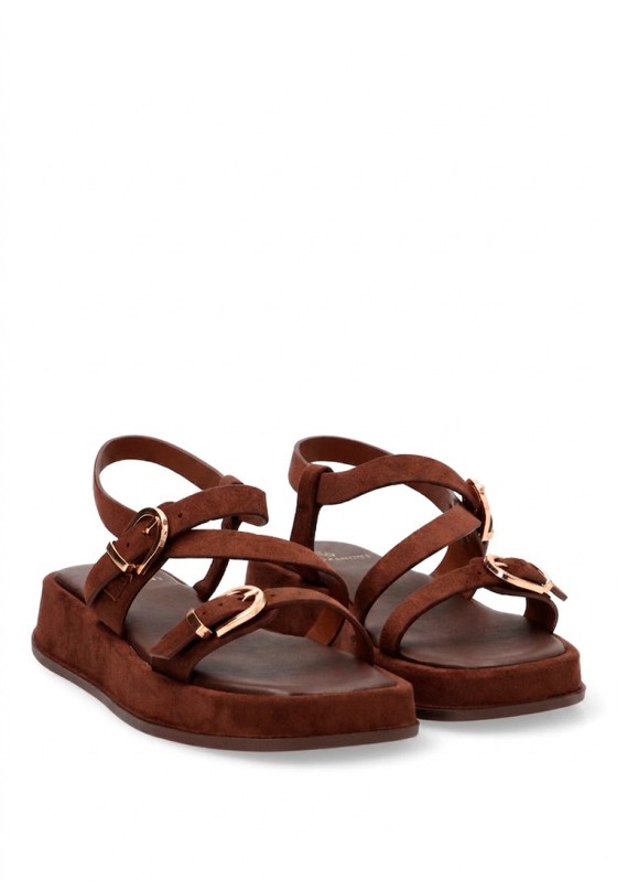 Sandalia Luna Collection con tiras y hebillas HG-5684