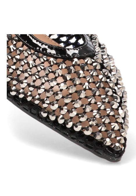 Bailarina negra con hebilla y suela plana de mujer IDEAL SHOES 9862