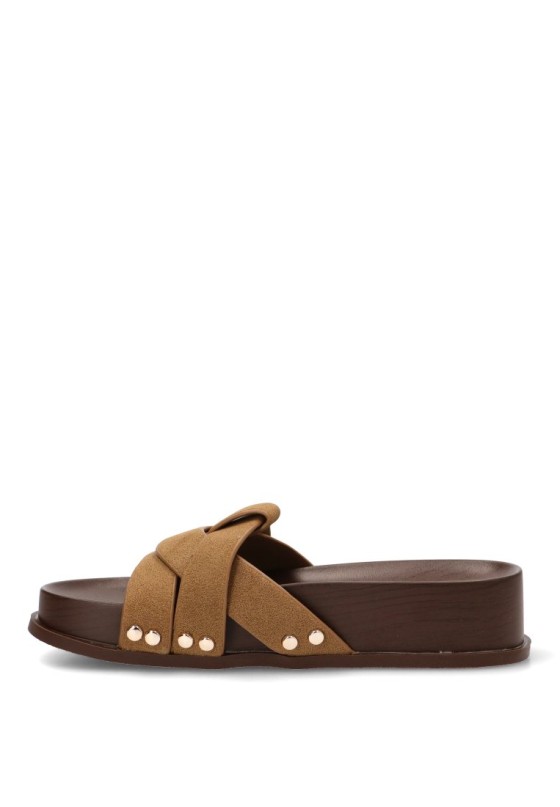 Sandalia con suela plana de mujer TINAS 6385 kakhi