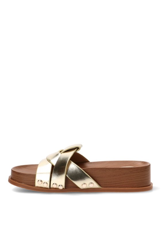 Sandalia pala cruzada oro de mujer TINAS modelo 6385