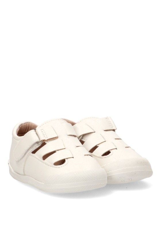 Sandalia cangrejera barefoot blanca para niño BUBBLE BOBBLE C1715