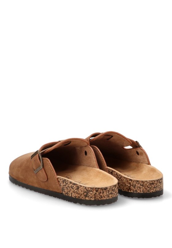 Zueco cuero para hombre STAY 27-2527C con suela plana