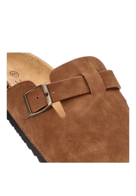 Zueco cuero para hombre STAY 27-2527C con suela plana