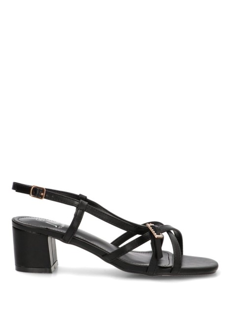 Sandalia negra con tacón medio de mujer CINK-ME DMS313-39