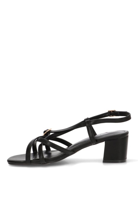 Sandalia negra con tacón medio de mujer CINK-ME DMS313-39