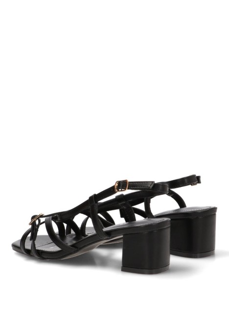 Sandalia negra con tacón medio de mujer CINK-ME DMS313-39