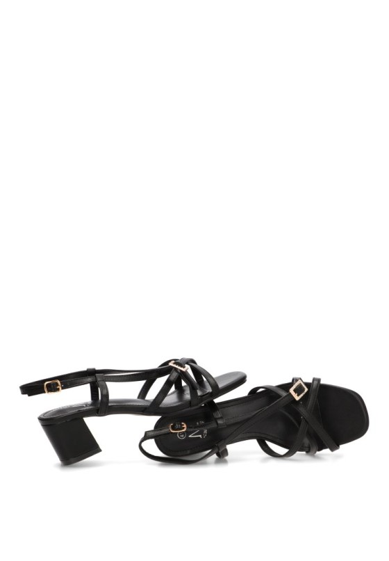 Sandalia negra con tacón medio de mujer CINK-ME DMS313-39