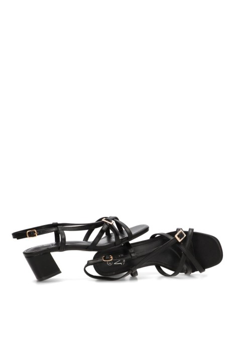Sandalia negra con tacón medio de mujer CINK-ME DMS313-39
