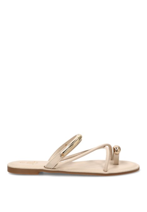 Sandalia beige con anillo XXL para mujer CINK‑ME DM7G25
