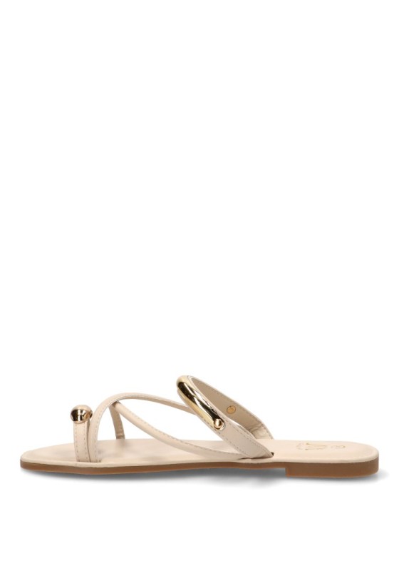 Sandalia beige con anillo XXL para mujer CINK‑ME DM7G25